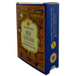 Cones de incenso de refluxo Aromas da Índia SREE VANI India Darshan Golden India - Pacote com 10 cones de refluxo preto