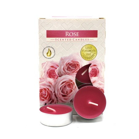 1x Set de 6 Velas de Té Perfumadas - Rose - Bispol Aura Fragances  - 1
