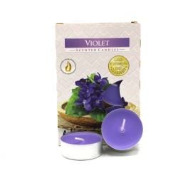 Pack 6 Velas de Té Perfumadas - Violeta - Bispol Aura Fragances  - 1