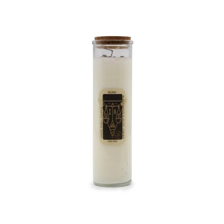 VELA HECHIZO MÁGICO - EQUILIBRIO - CON PIEDRAS PRECIOSAS DE ÁGATA NEGRA Y JASPE BLANCO E YLANG YLANG  - 1