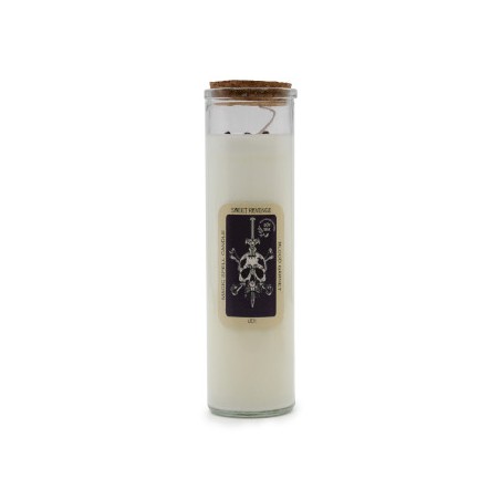 VELA HECHIZO MÁGICO - DULCE VENGANZA - CON PIEDRAS PRECIOSAS DE GRANATE DE SANGRE Y FRAGANCIA DE LIRIO  - 1