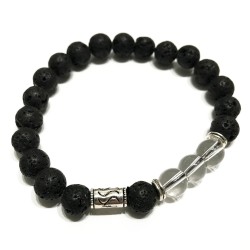 Pulsera de Piedra de Lava - Tribal - Cuarzo de Roca  - 1