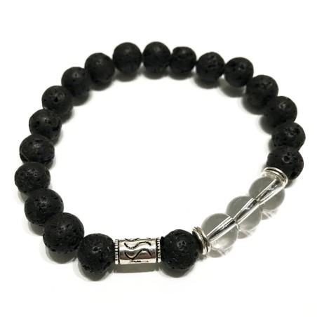 Pulsera de Piedra de Lava - Tribal - Cuarzo de Roca  - 1