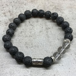 Pulsera de Piedra de Lava - Tribal - Cuarzo de Roca  - 4