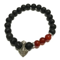 Pulsera de Piedra de Lava - Hacha - Cornalina  - 1