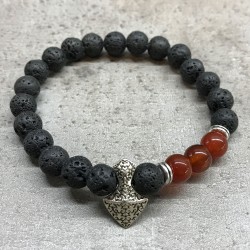 Pulsera de Piedra de Lava - Hacha - Cornalina  - 4