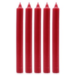 Bulk Solid Colour Dinner Candles - Rustic Red - Pack of 10  - 8