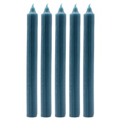 Velas a granel de color sólido - verde azulado rústico - Paquete de 10  - 8