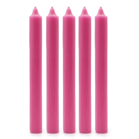 Velas a Granel de Color Sólido - Rosa Profundo Rústico - Paquete de 10  - 8