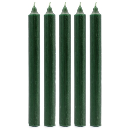 Velas a Granel de Color Sólido - Verde Acebo Rústico - Paquete de 10  - 8