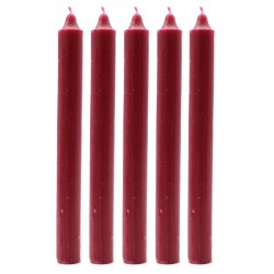 Velas a granel de color sólido - Borgoña rústico - Paquete de 10  - 8