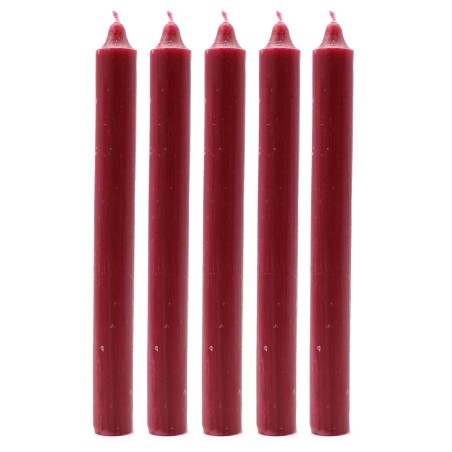 Velas a granel de color sólido - Borgoña rústico - Paquete de 10  - 8