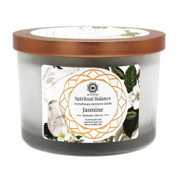 Vela de Jasmín y Piedra Preciosa Quarzo Cristalino - Equilíbrio Espiritual  - 12