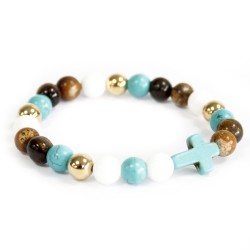 Turquoise Cross   Perlas reales - Pulsera  - 1