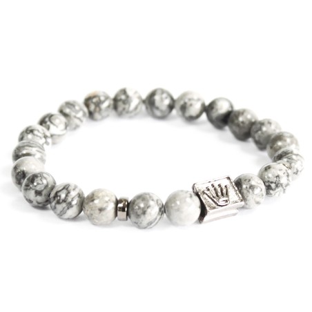 Corona Lingotes   gris ágata - Pulsera  - 1