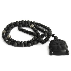 Buda   piedra negra - collar  - 1