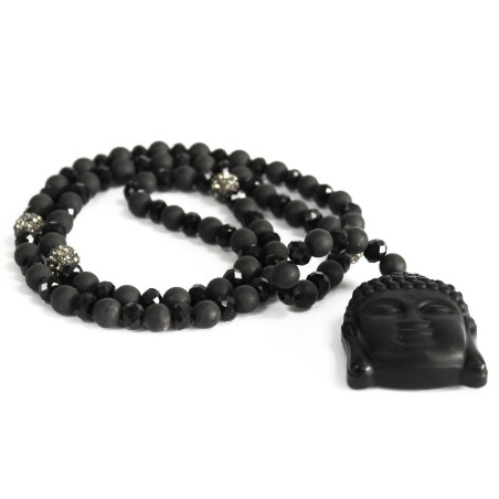 Buda   piedra negra - collar  - 1