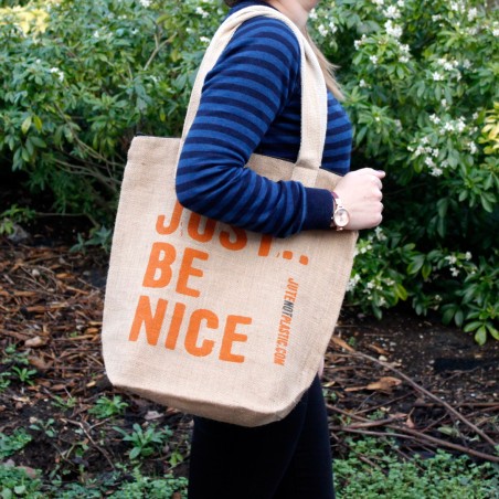 Bolso de yute ecológico - Just be nice - (4 diseños surtidos)  - 4
