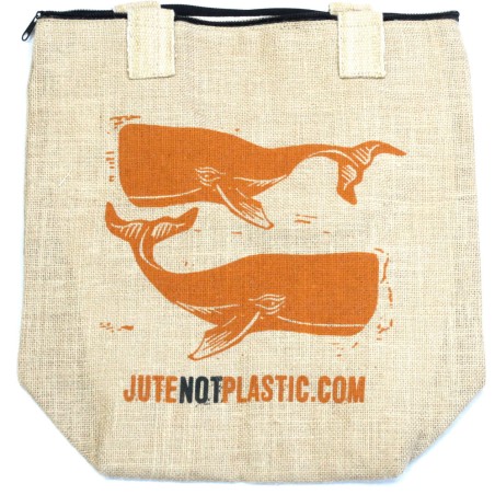 Bolso de yute ecológico - Dos ballenas (4 diseños surtidos)  - 3