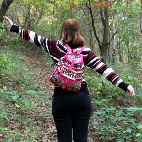Tejido Jacquard - Mochila Rosada  - 2