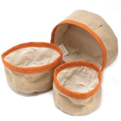 Conjunto de 3 cestas de yute natural - Cúrcuma  - 1
