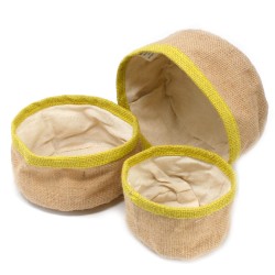 Conjunto de 3 cestas de yute natural - Oliva  - 1