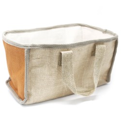 Cesta grande de yute - 33x18x20cm - Naranja  - 1