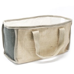 Cesta grande de yute - 33x18x20cm - Gris  - 1