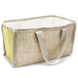 Cesta grande de yute - 33x18x20cm - Amarillo  - 1