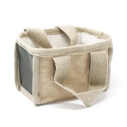 Cesta pequeña de yute - 16x10x12cm - Gris  - 1