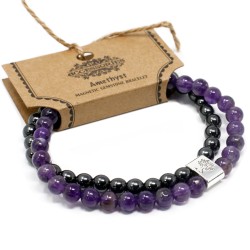 Pulsera de Piedras Preciosas Magnéticas - Amatista  - 1