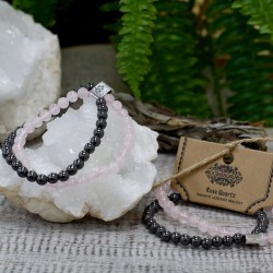 Pulsera de Piedras Preciosas Magnéticas - Cuarzo rosa  - 4