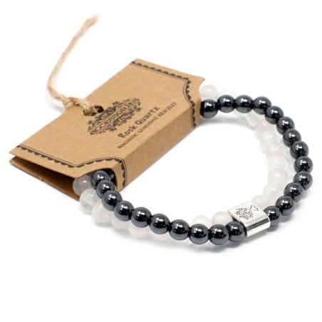 Pulsera de Piedras Preciosas Magnéticas - Cuarzo Blanco  - 1