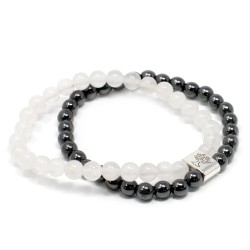 Pulsera de Piedras Preciosas Magnéticas - Cuarzo Blanco  - 2
