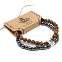 Pulsera de Piedras Preciosas Magnéticas - Ojo de Tigre  - 1