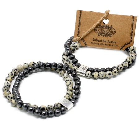 Pulsera de Piedras Preciosas Magnéticas - Jaspe Dálmata  - 3