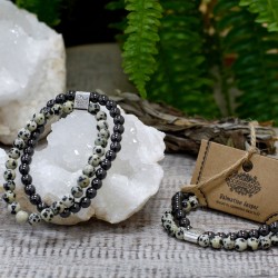 Pulsera de Piedras Preciosas Magnéticas - Jaspe Dálmata  - 4