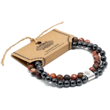 Pulsera de Piedras Preciosas Magnéticas - Piel de Leopardo  - 1