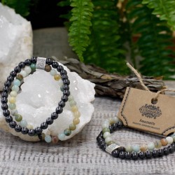 Pulsera de Piedras Preciosas Magnéticas - Amazonite  - 4
