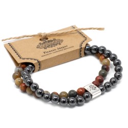 Pulsera de Piedras Preciosas Magnéticas - Jaspe Picasso  - 1