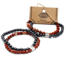 Pulsera de Piedras Preciosas Magnéticas - Piedra Roja  - 3