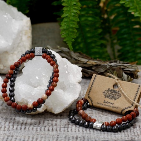 Pulsera de Piedras Preciosas Magnéticas - Piedra Roja  - 4