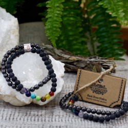 Pulsera de Piedras Preciosas Magnéticas - Chakra Piedra Negra  - 4