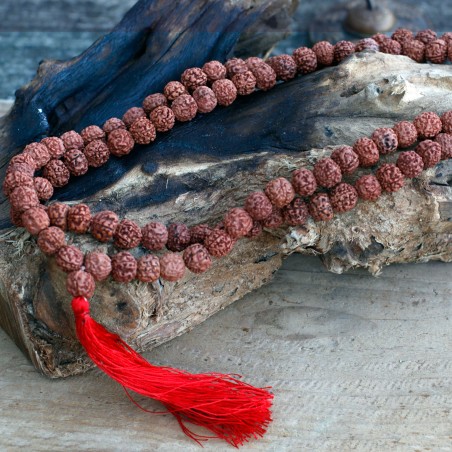 108 Rudraksha Japa Mala - Marron  - 4