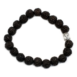 Bransoletka Budda Rudraksha Japa Mala - Ciemna
