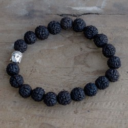 Rudraksha Brazalete de Buda Japa Mala - Oscuro  - 3