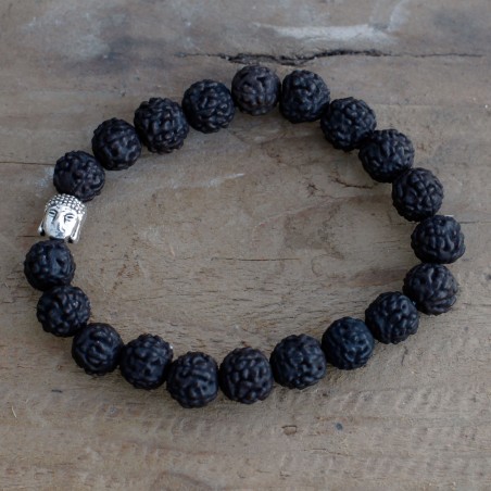 Rudraksha Brazalete de Buda Japa Mala - Oscuro  - 3