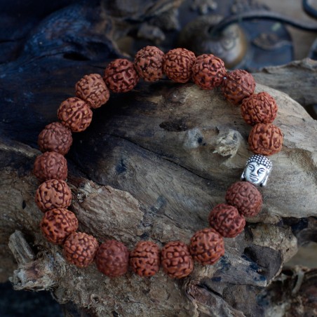 Rudraksha Brazalete de Buda Japa Mala - Marron  - 2