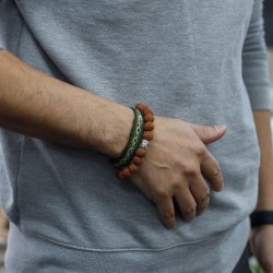 Rudraksha Brazalete de Buda Japa Mala - Marron  - 3