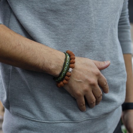 Rudraksha Brazalete de Buda Japa Mala - Marron  - 3